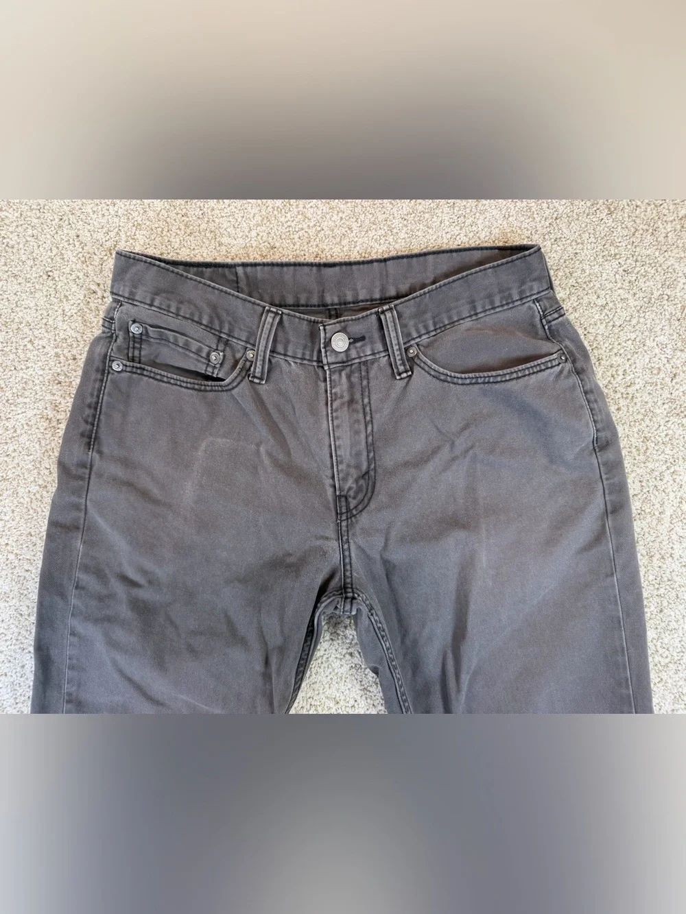 Levi’s 514 Men’s 32x30 Charcoal Gray Twill Pants Straight Fit 100% Cotton